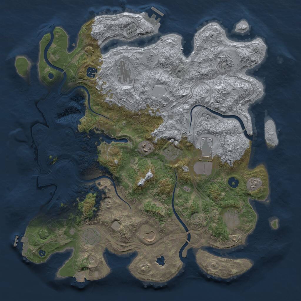 Rust Map: Procedural Map, Size: 4250, Seed: 2022918941, 16 Monuments