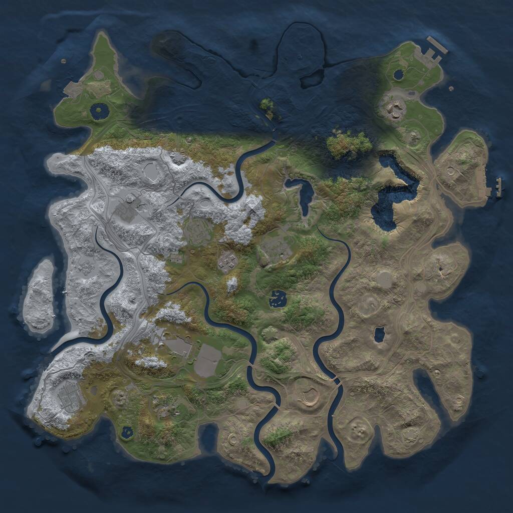 Rust Map: Procedural Map, Size: 4250, Seed: 80460660, 16 Monuments