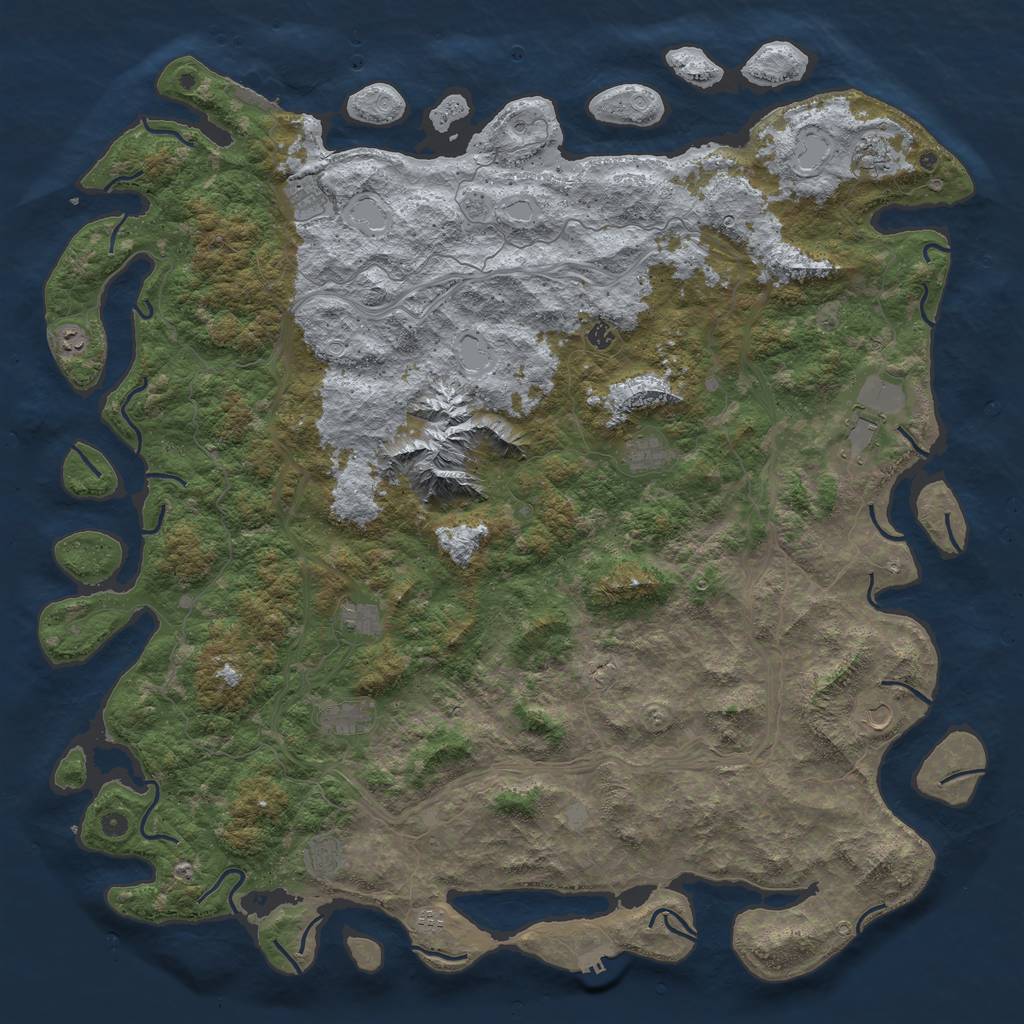 Rust Map: Procedural Map, Size: 6000, Seed: 614561974, 20 Monuments