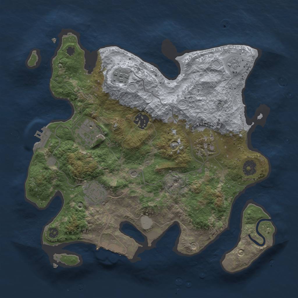 Rust Map: Procedural Map, Size: 3000, Seed: 871744572, 14 Monuments