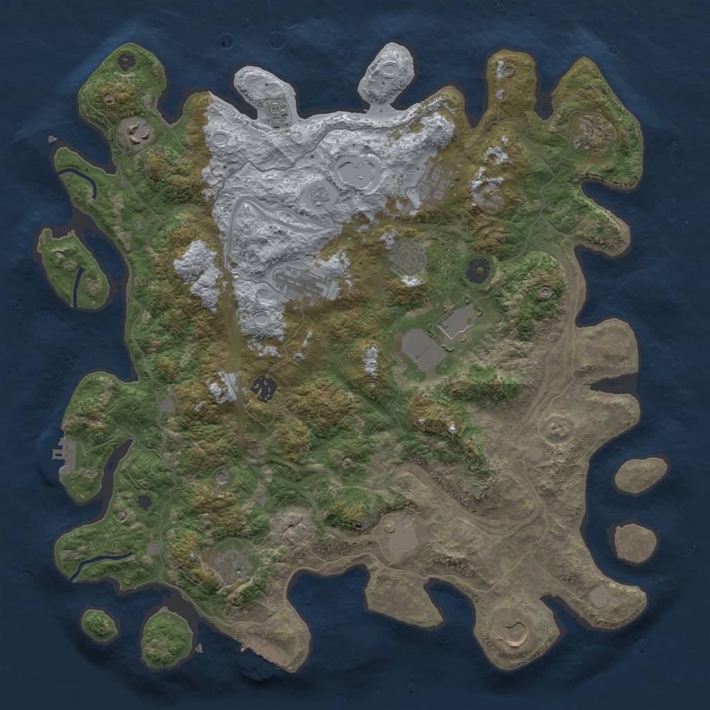 Rust Map: Procedural Map, Size: 4250, Seed: 2056293426, 20 Monuments