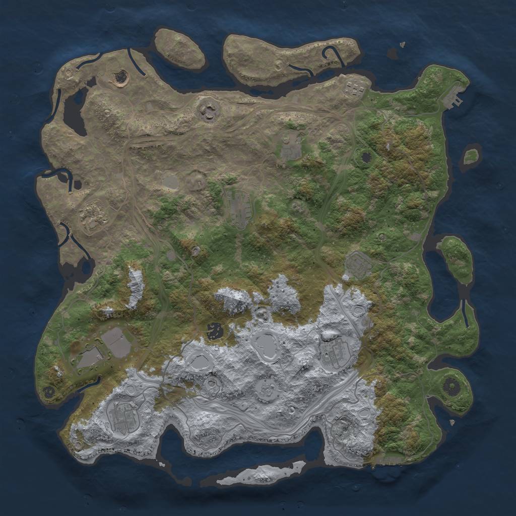 Rust Map: Procedural Map, Size: 4400, Seed: 46687280, 20 Monuments