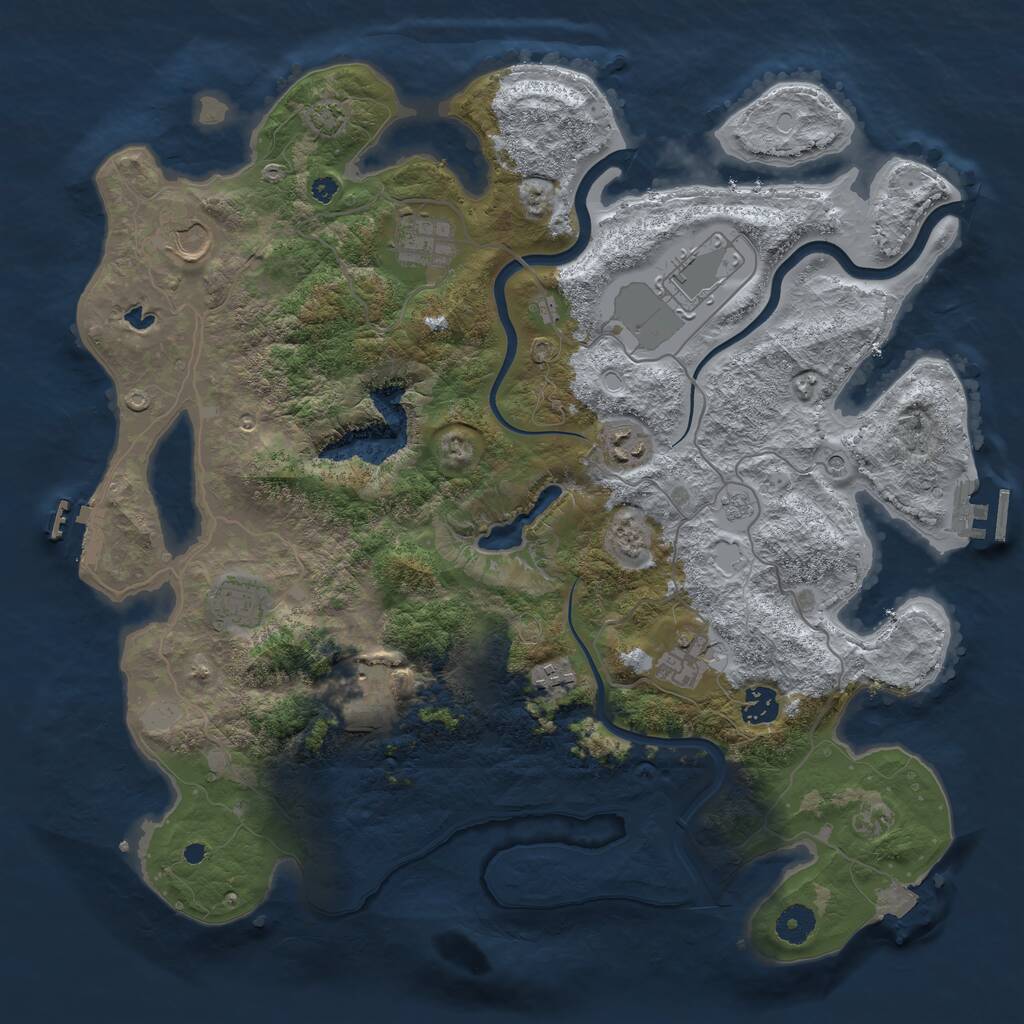 Rust Map: Procedural Map, Size: 4000, Seed: 1457011737, 15 Monuments
