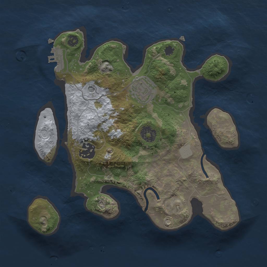 Rust Map: Procedural Map, Size: 2435, Seed: 2, 9 Monuments