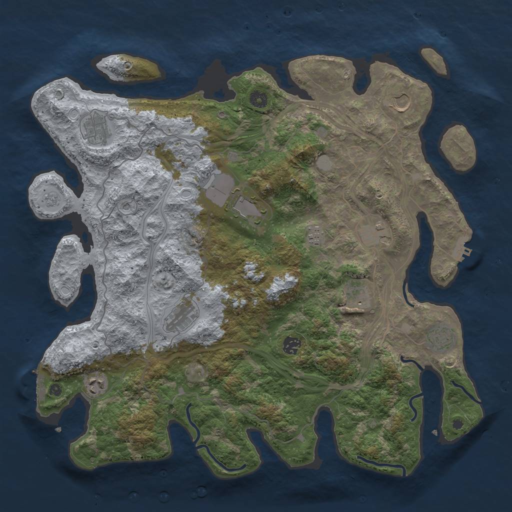 Rust Map: Procedural Map, Size: 4250, Seed: 58139663, 19 Monuments
