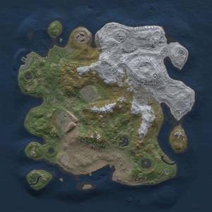 Thumbnail Rust Map: Procedural Map, Size: 3000, Seed: 2129273979, 14 Monuments