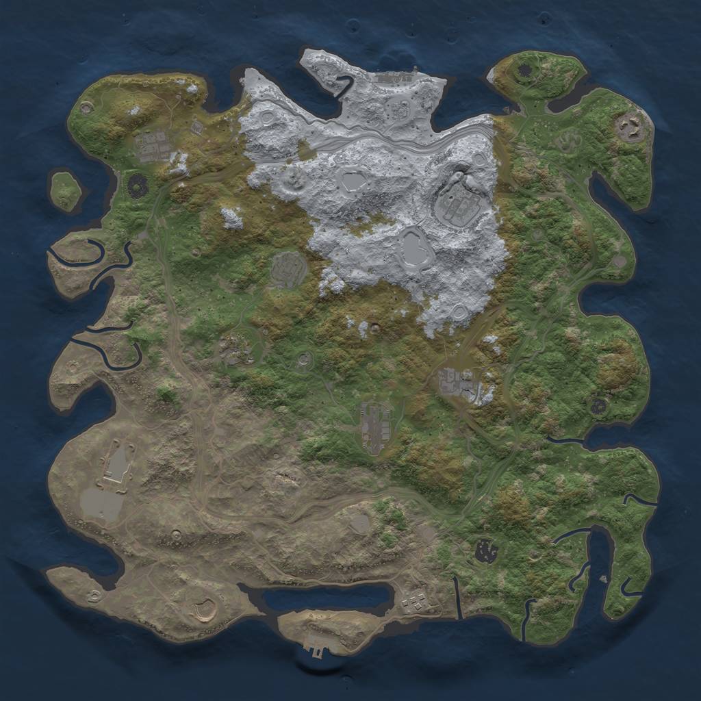 Rust Map: Procedural Map, Size: 4500, Seed: 1537150698, 20 Monuments