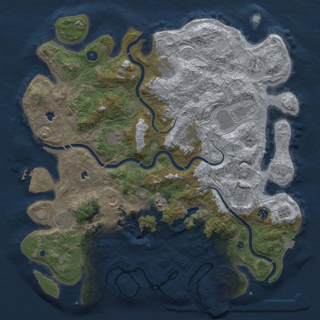 Rust Map: Procedural Map, Size: 4500, Seed: 2020069176, 17 Monuments