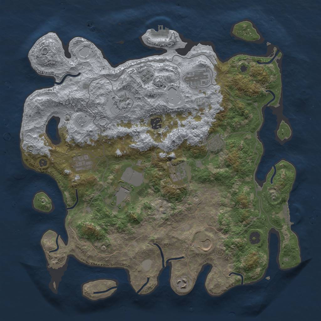 Rust Map: Procedural Map, Size: 4000, Seed: 144618466, 19 Monuments
