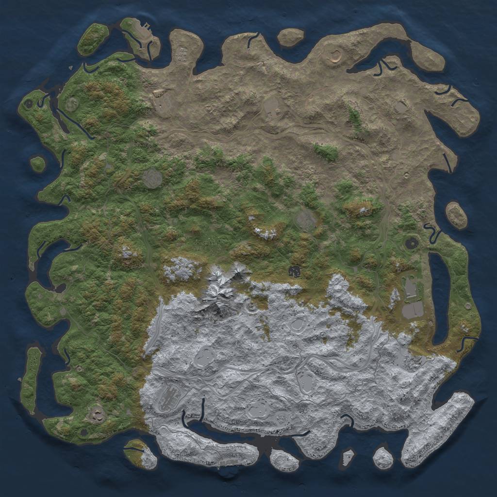 Rust Map: Procedural Map, Size: 6000, Seed: 600028, 20 Monuments