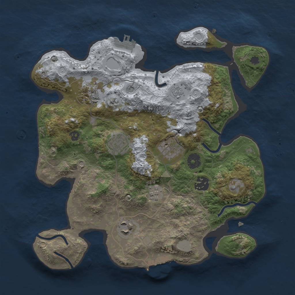 Rust Map: Procedural Map, Size: 3000, Seed: 73686, 15 Monuments