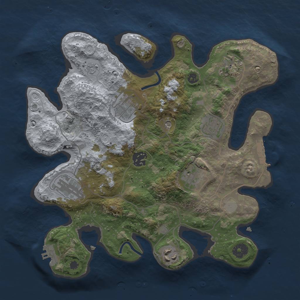 Rust Map: Procedural Map, Size: 3000, Seed: 102638290, 16 Monuments
