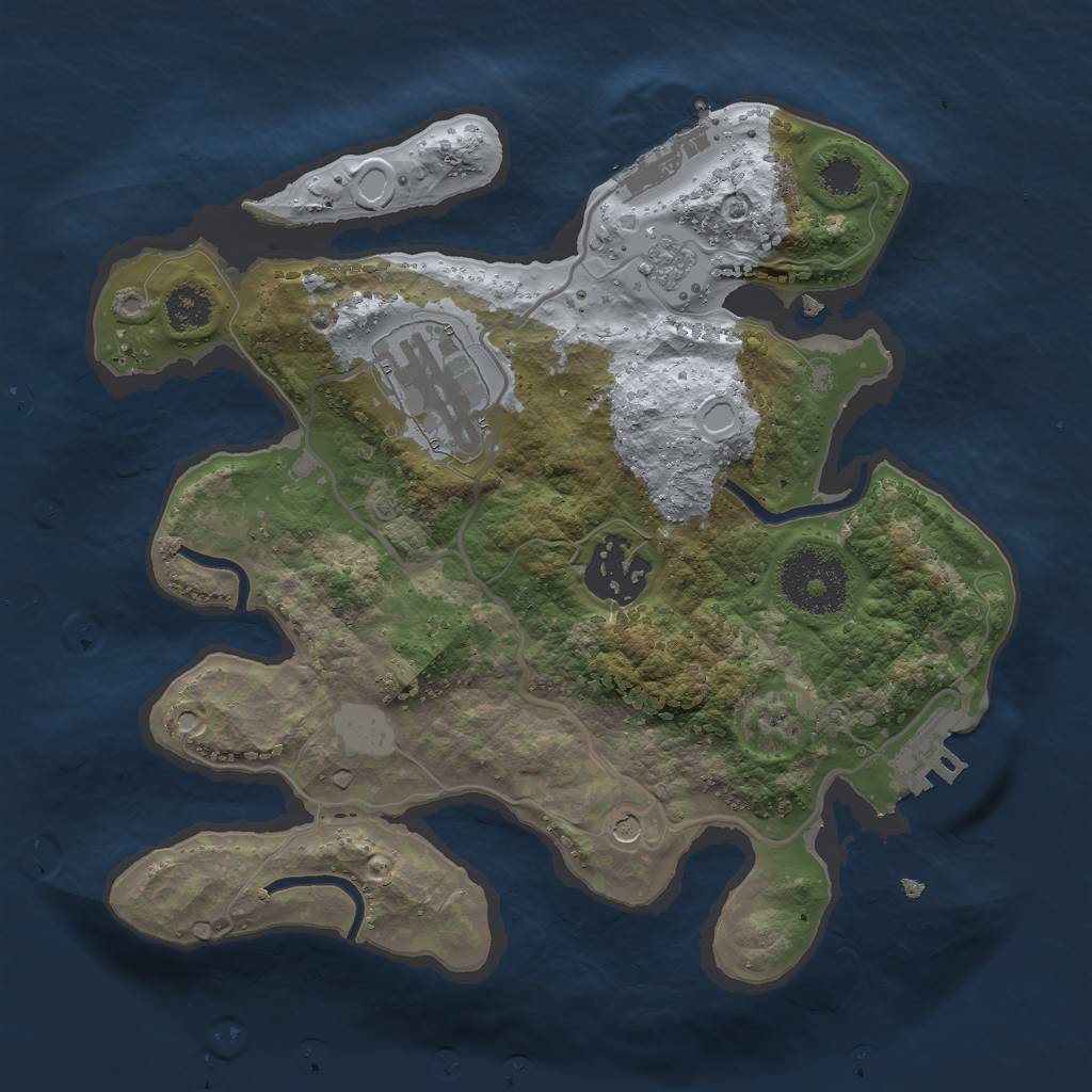 Rust Map: Procedural Map, Size: 2500, Seed: 54564984, 11 Monuments
