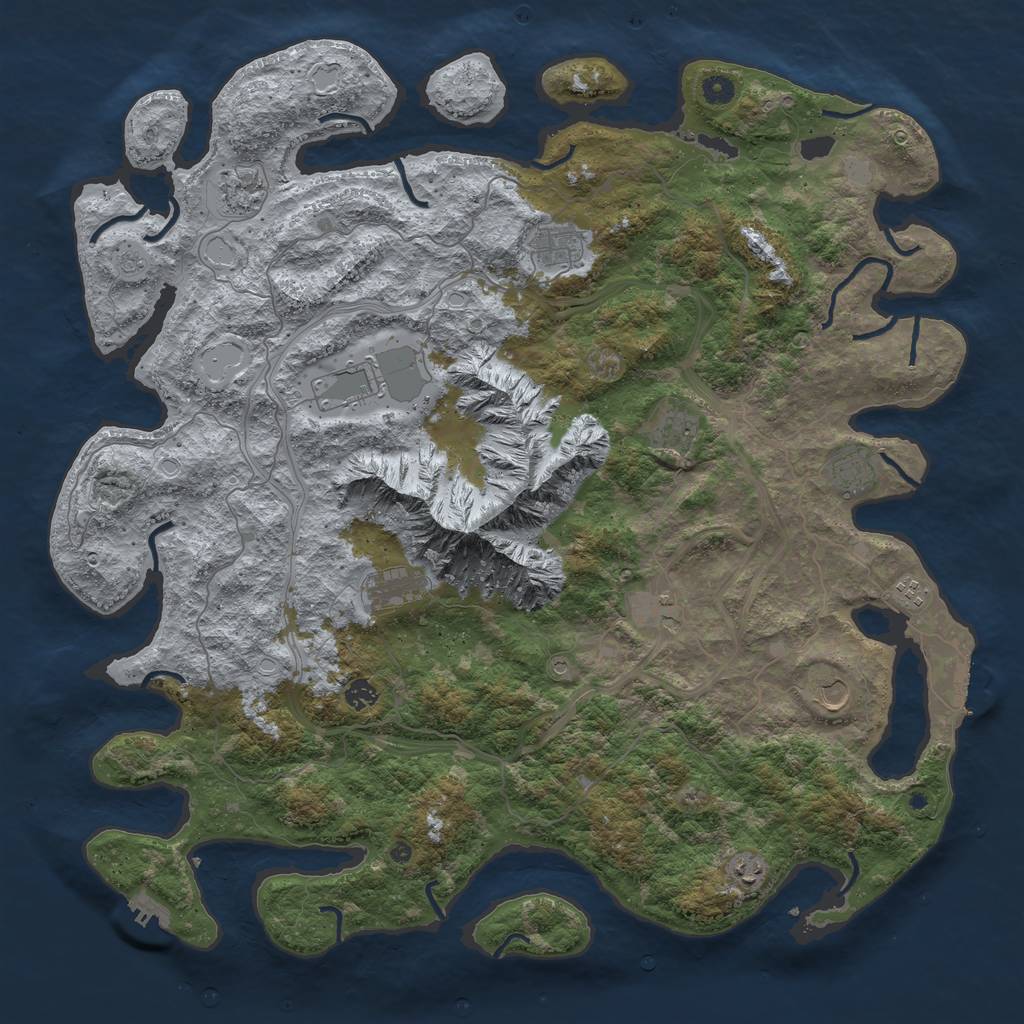 Rust Map: Procedural Map, Size: 5000, Seed: 31383898, 20 Monuments