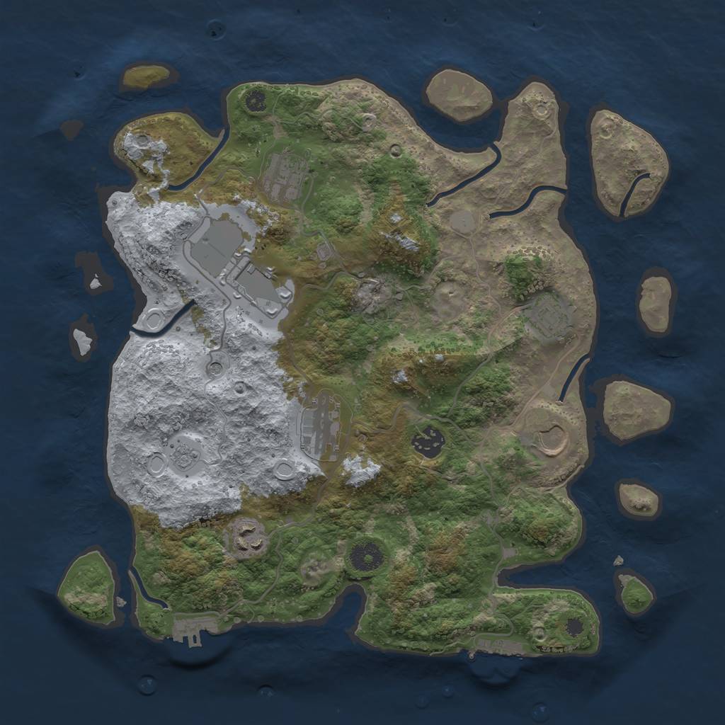 Rust Map: Procedural Map, Size: 3500, Seed: 189817830, 16 Monuments