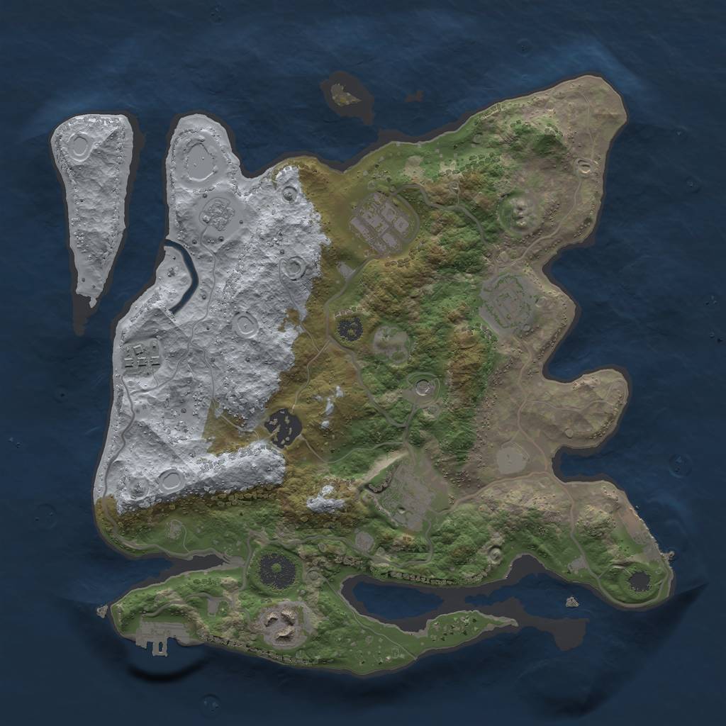 Rust Map: Procedural Map, Size: 3000, Seed: 793222, 15 Monuments