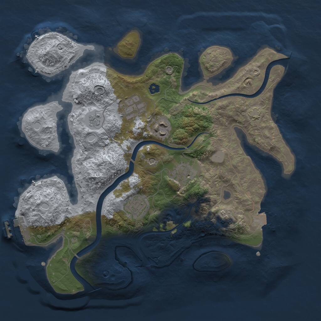 Rust Map: Procedural Map, Size: 3000, Seed: 26436, 10 Monuments