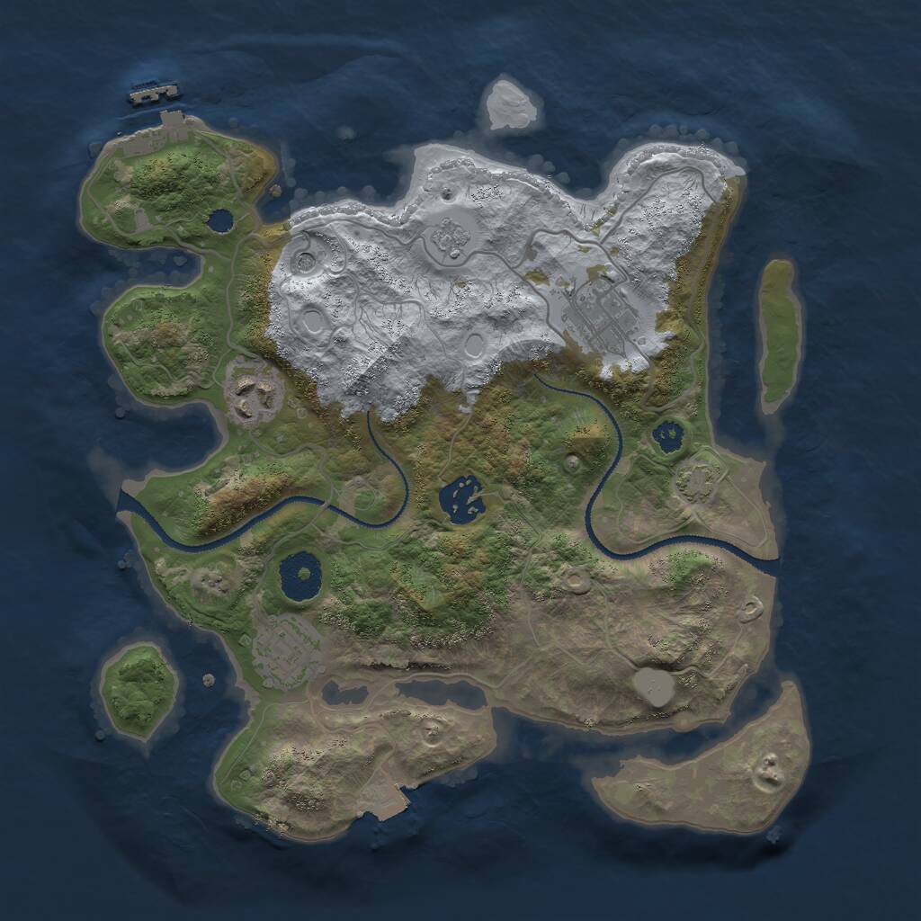 Rust Map: Procedural Map, Size: 3000, Seed: 919144242, 9 Monuments