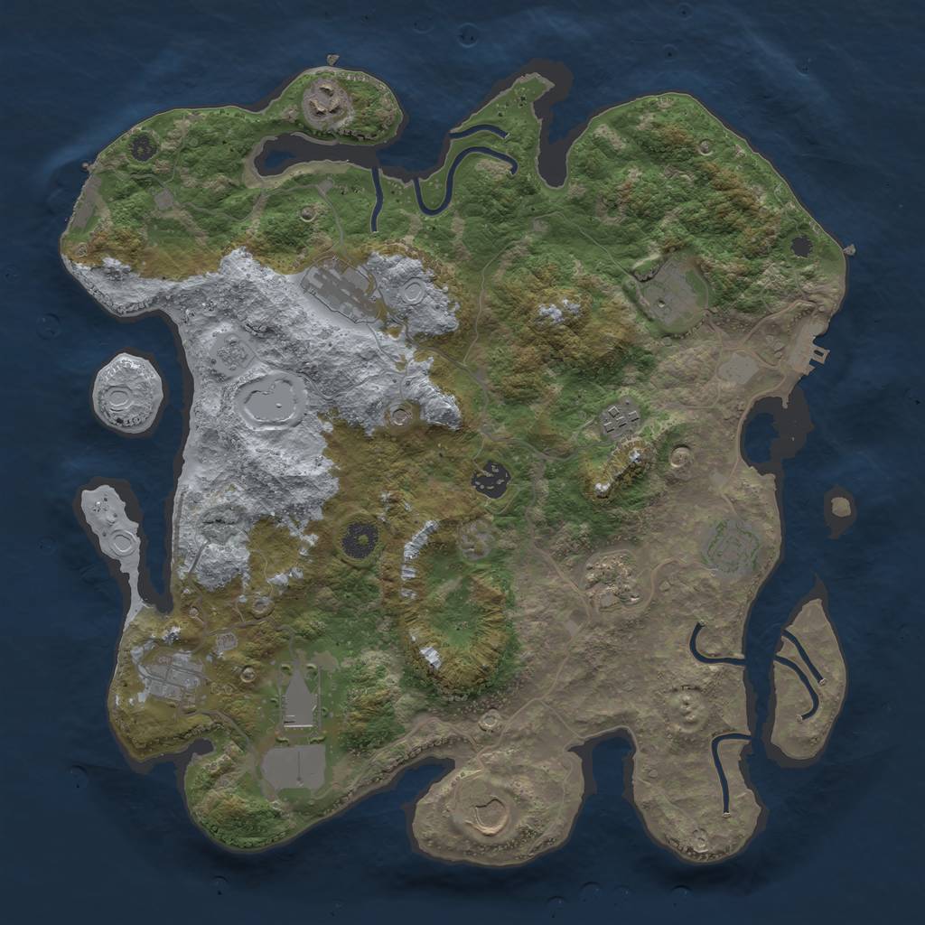 Rust Map: Procedural Map, Size: 3821, Seed: 2707, 19 Monuments