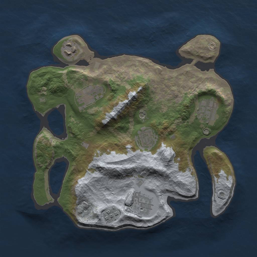 Rust Map: Barren, Size: 2700, Seed: 911781596, 9 Monuments