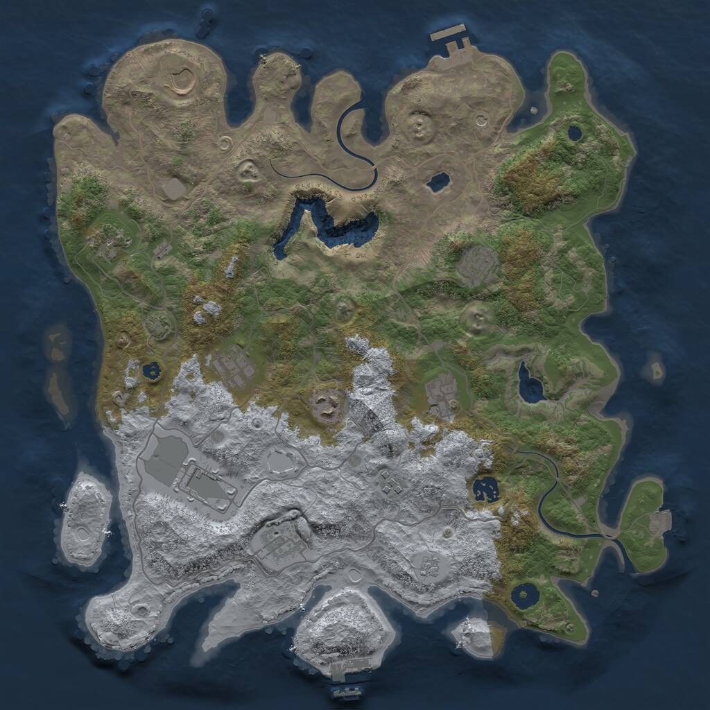 Rust Map: Procedural Map, Size: 4000, Seed: 495744242, 16 Monuments