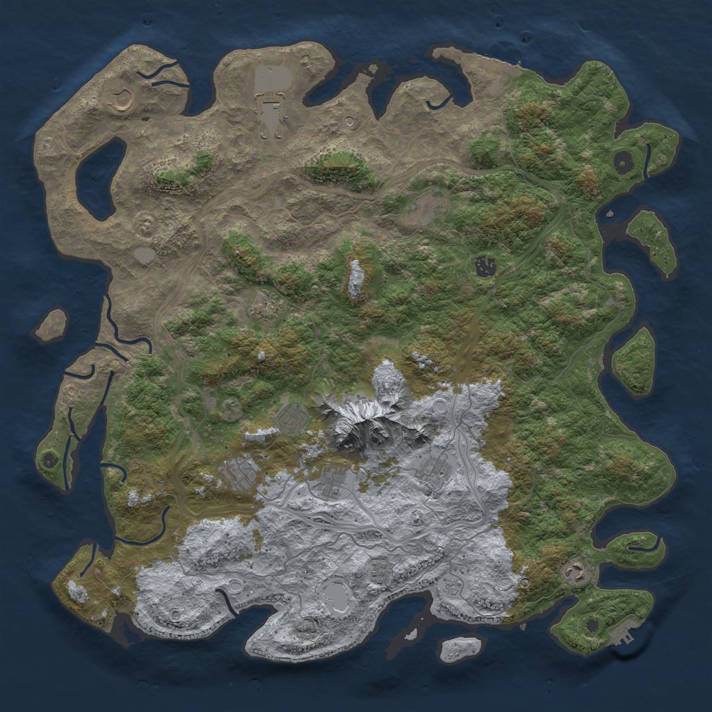 Rust Map: Procedural Map, Size: 5000, Seed: 145546, 20 Monuments