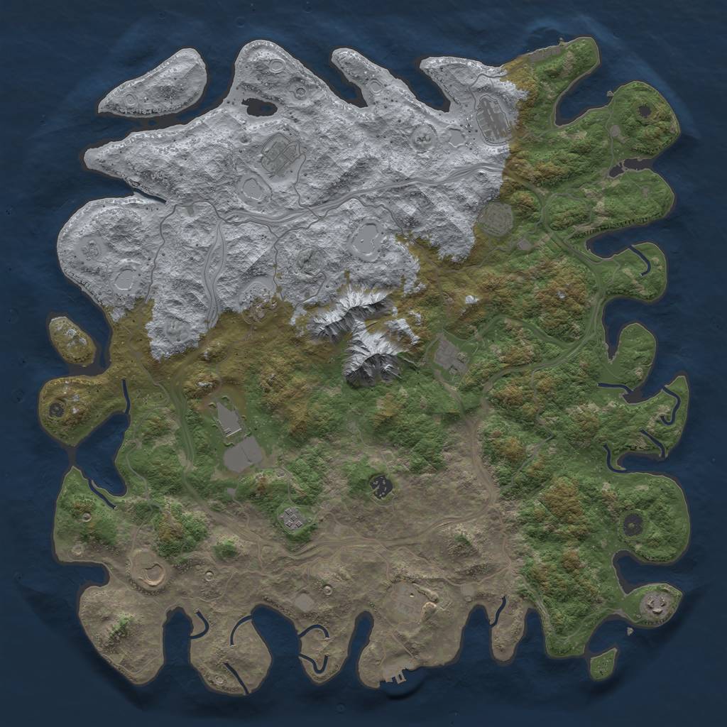 Rust Map: Procedural Map, Size: 5000, Seed: 902648818, 20 Monuments