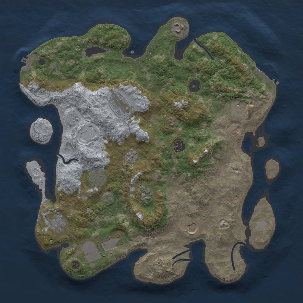 Rust Map: Procedural Map, Size: 3866, Seed: 2707, 19 Monuments