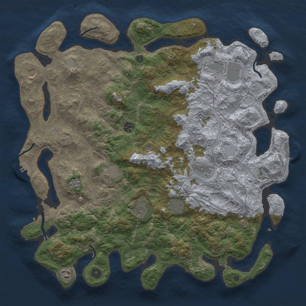 Rust Map: Procedural Map, Size: 4500, Seed: 4738295, 18 Monuments
