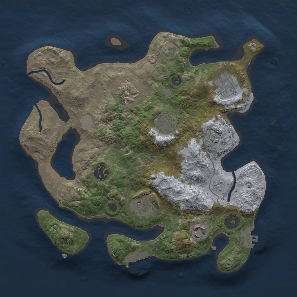 Rust Map: Procedural Map, Size: 3000, Seed: 2982, 15 Monuments