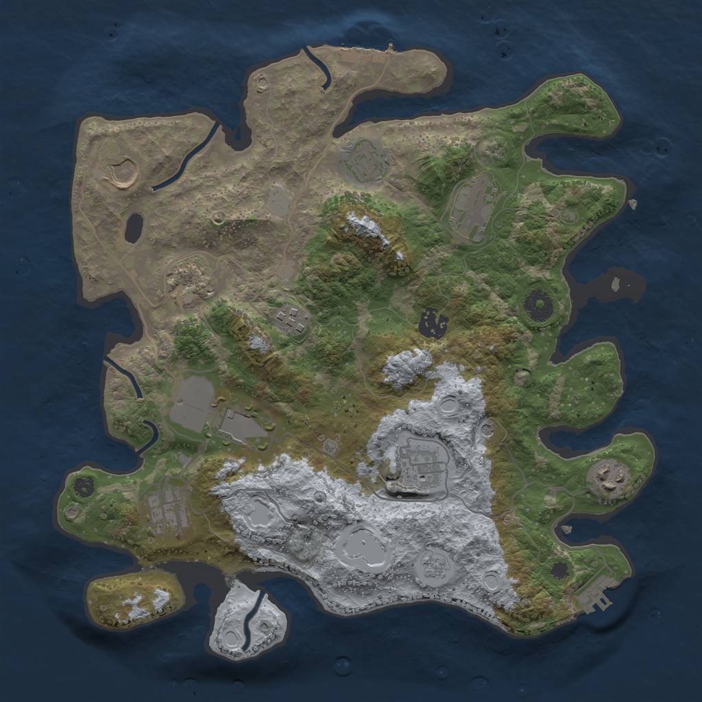 Rust Map: Procedural Map, Size: 3500, Seed: 328253598, 19 Monuments