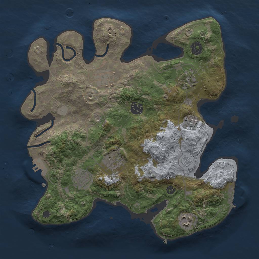 Rust Map: Procedural Map, Size: 3000, Seed: 8192, 16 Monuments