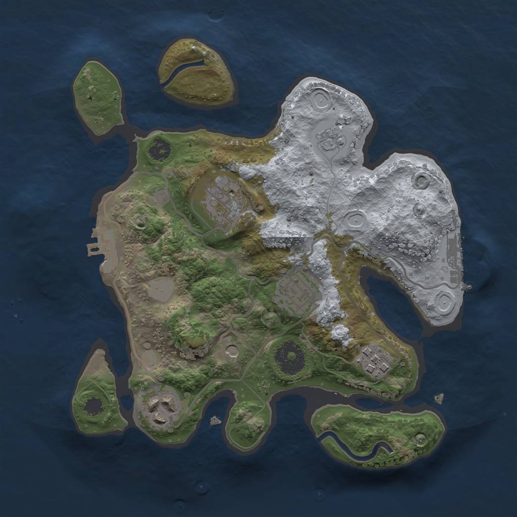 Rust Map: Procedural Map, Size: 2500, Seed: 1659962773, 13 Monuments