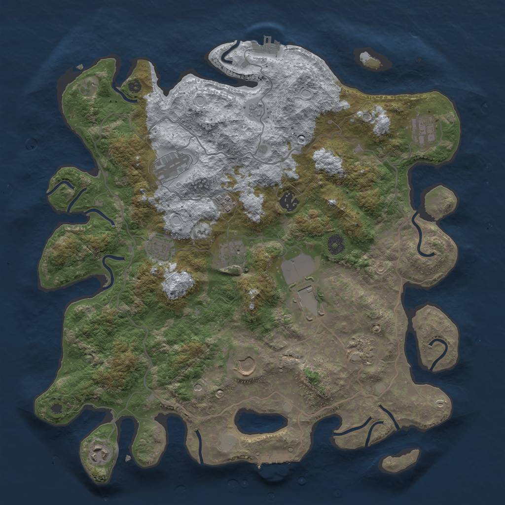 Rust Map: Procedural Map, Size: 4000, Seed: 13654684, 19 Monuments