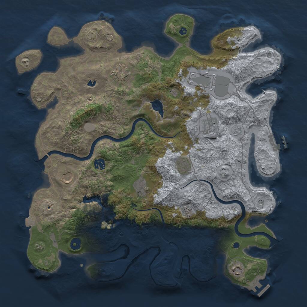 Rust Map: Procedural Map, Size: 4000, Seed: 808735020, 15 Monuments
