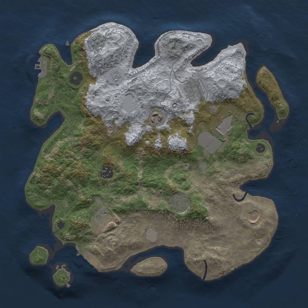 Rust Map: Procedural Map, Size: 3500, Seed: 99072266, 17 Monuments