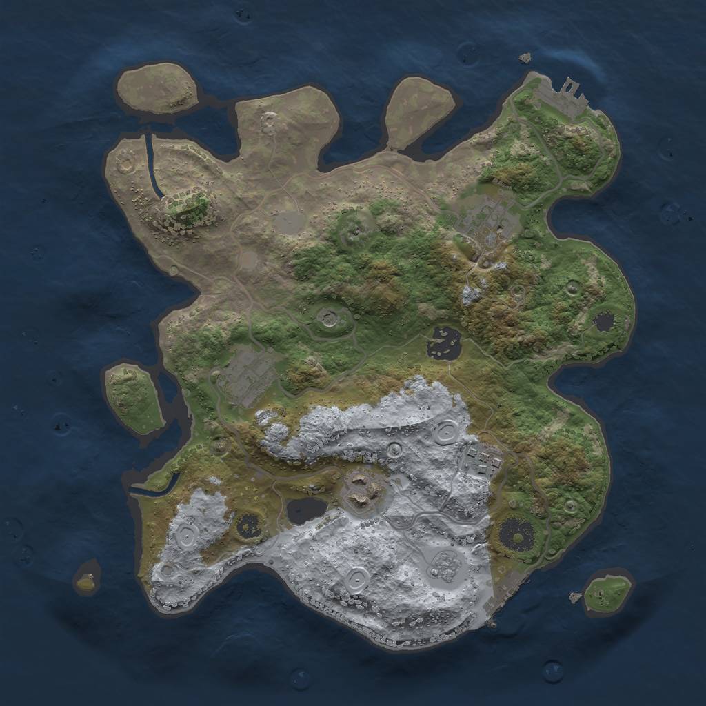 Rust Map: Procedural Map, Size: 3000, Seed: 68487, 14 Monuments
