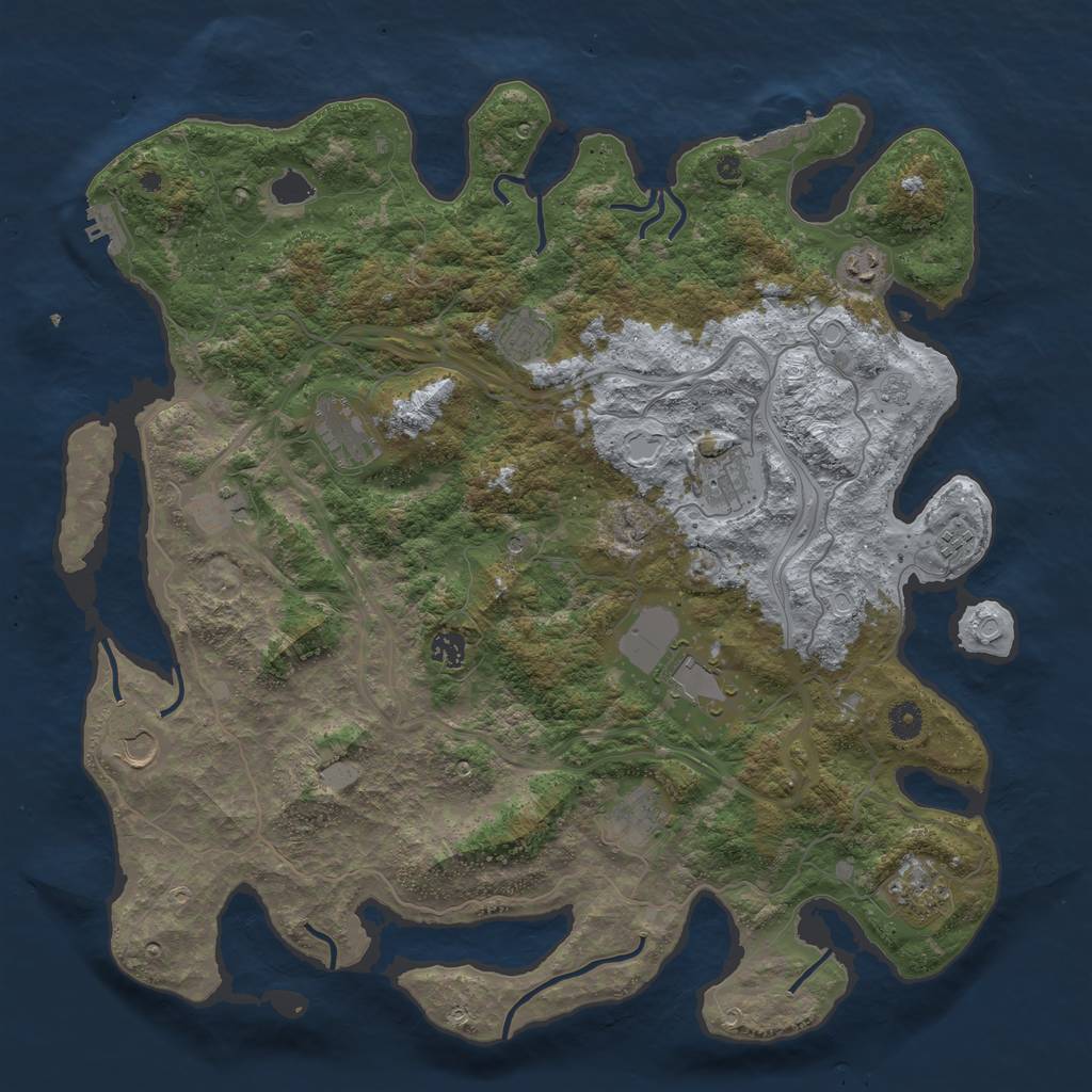 Rust Map: Procedural Map, Size: 4500, Seed: 765432, 20 Monuments