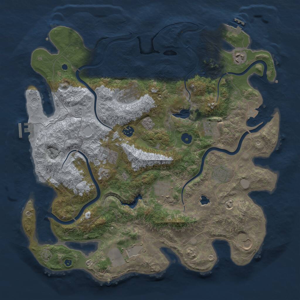 Rust Map: Procedural Map, Size: 4200, Seed: 1566941819, 16 Monuments