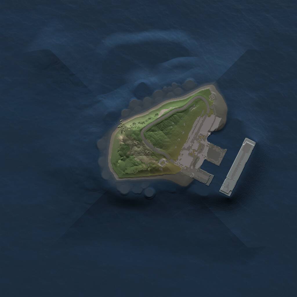 Rust Map: Procedural Map, Size: 1000, Seed: 8192, 2 Monuments