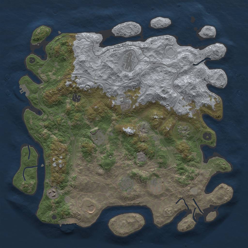 Rust Map: Procedural Map, Size: 4250, Seed: 25872, 19 Monuments