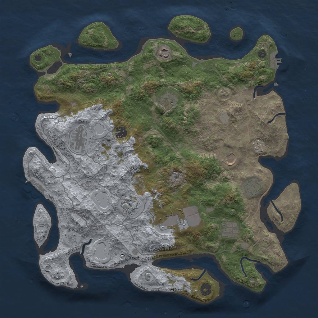 Rust Map: Procedural Map, Size: 4000, Seed: 1498378960, 19 Monuments