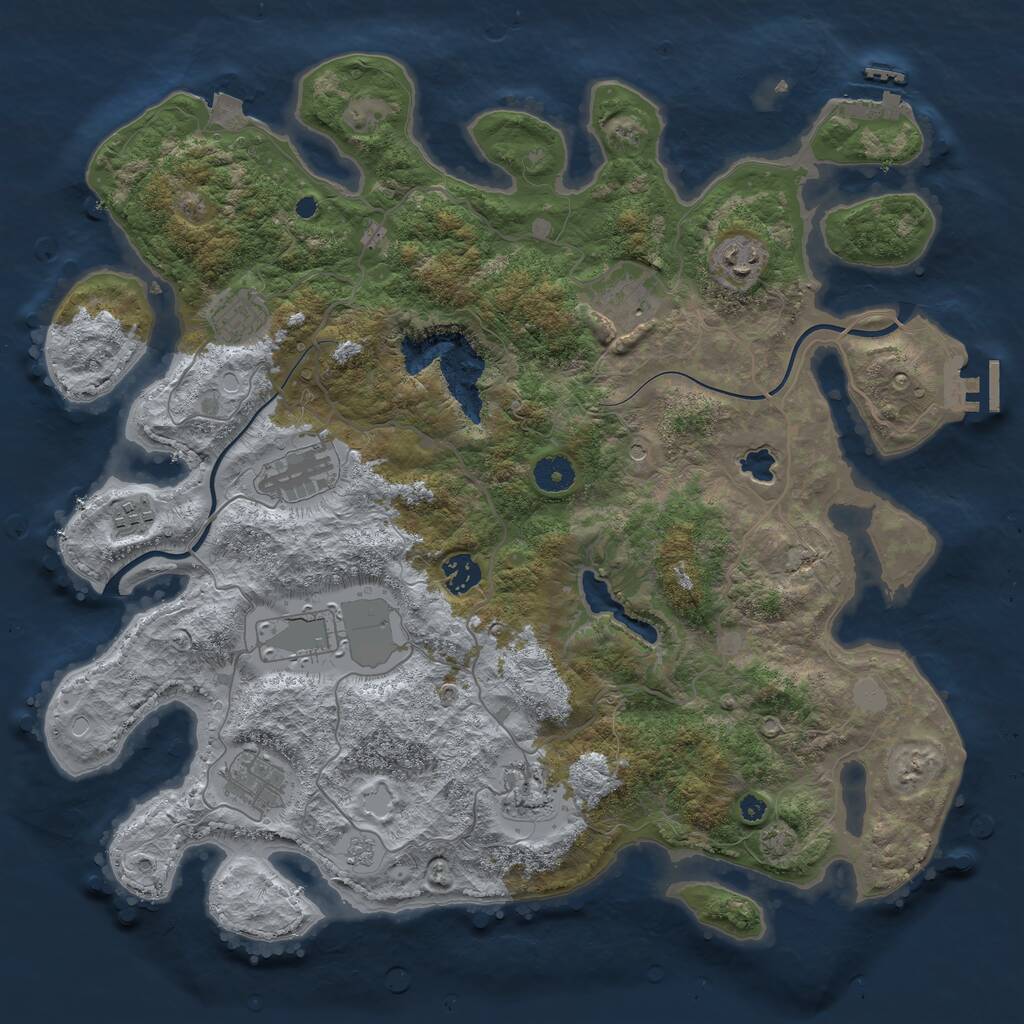 Rust Map: Procedural Map, Size: 4000, Seed: 878907704, 15 Monuments