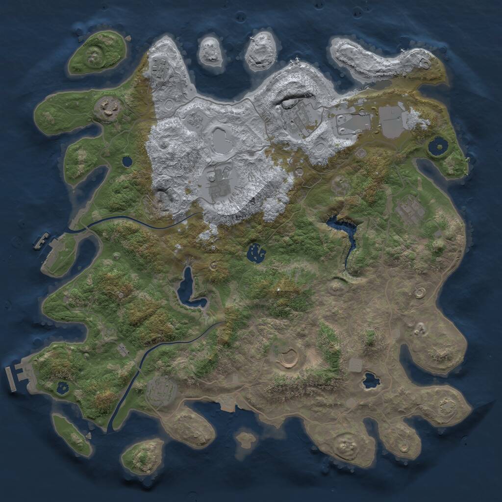 Rust Map: Procedural Map, Size: 4000, Seed: 202431, 15 Monuments