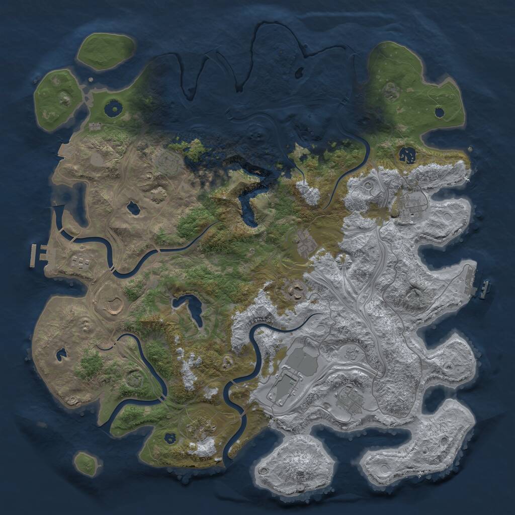 Rust Map: Procedural Map, Size: 4500, Seed: 2525498, 16 Monuments