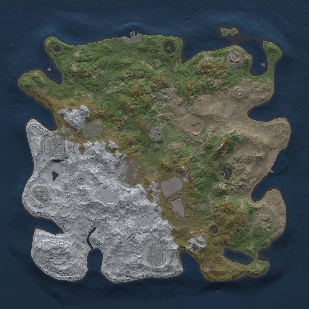 Rust Map: Procedural Map, Size: 3750, Seed: 1669969704, 19 Monuments