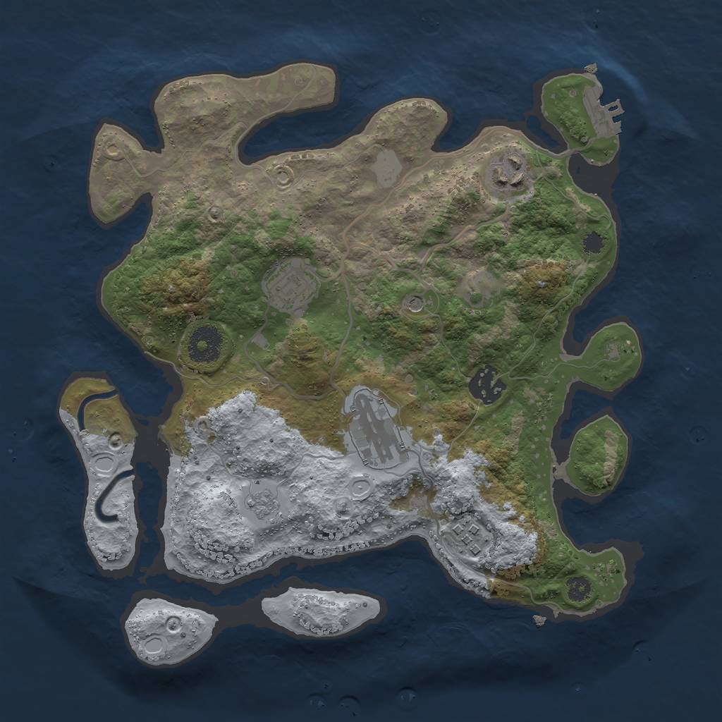 Rust Map: Procedural Map, Size: 3000, Seed: 268617469, 13 Monuments