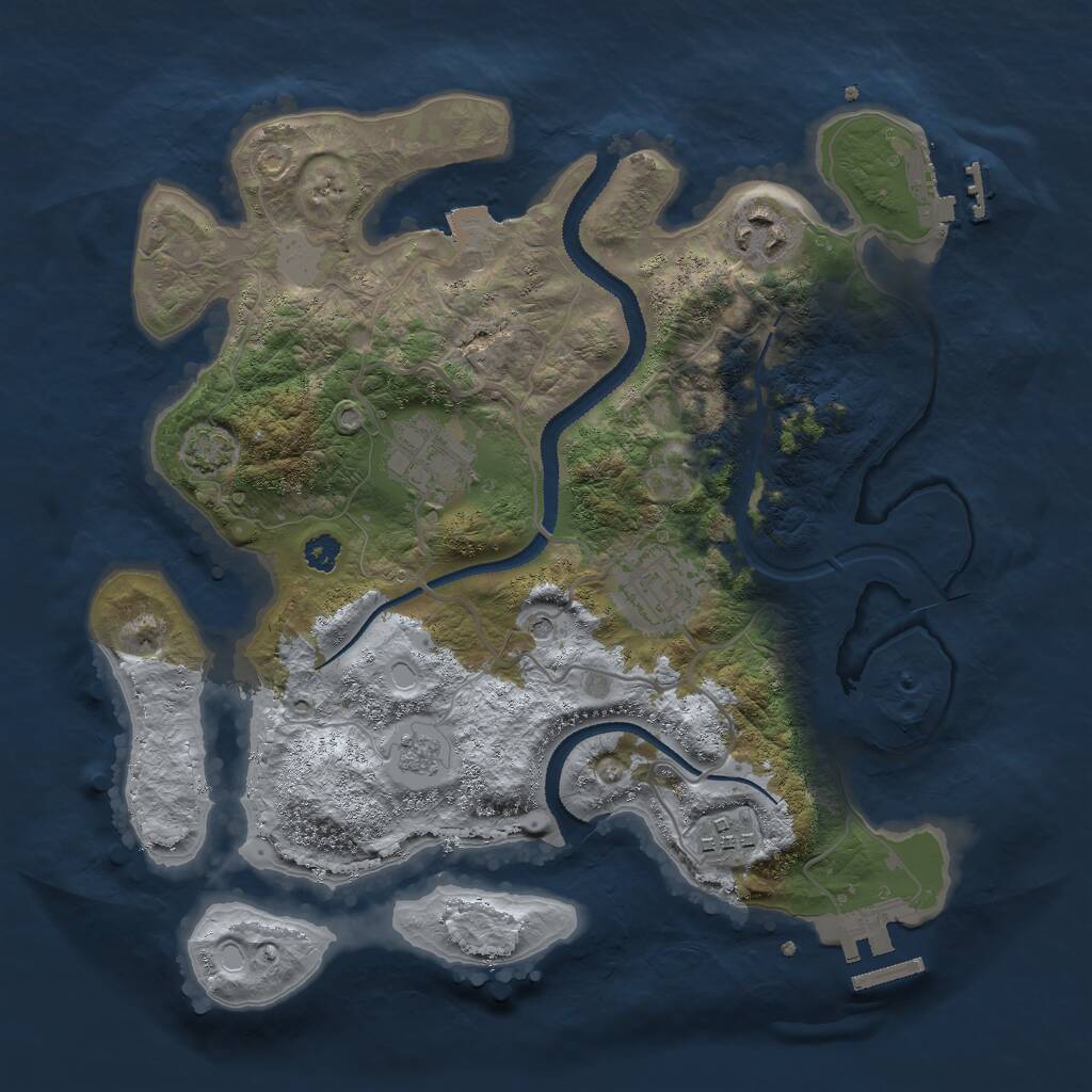 Rust Map: Procedural Map, Size: 3000, Seed: 268617469, 10 Monuments