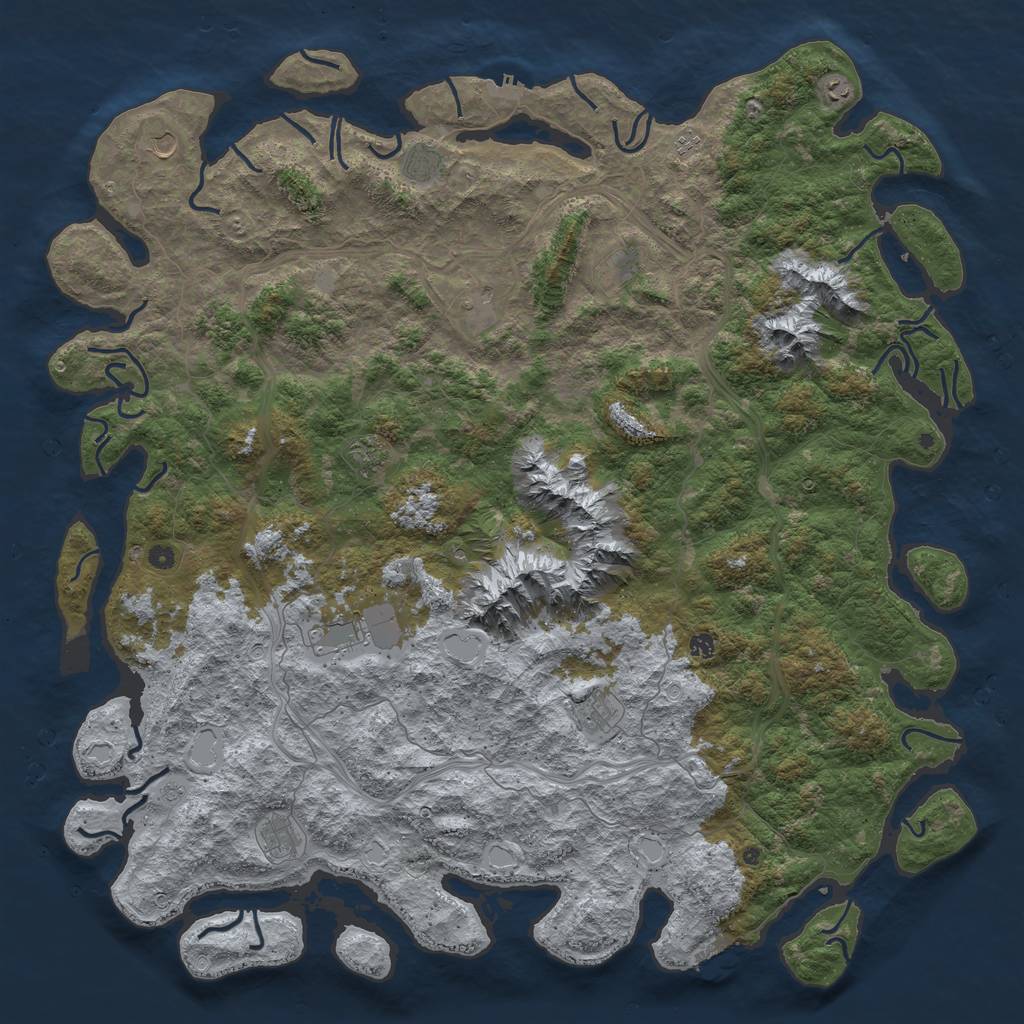 Rust Map: Procedural Map, Size: 6000, Seed: 67, 20 Monuments
