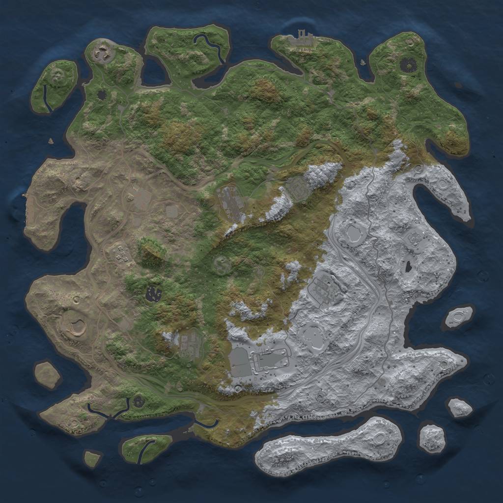 Rust Map: Procedural Map, Size: 4500, Seed: 22222, 19 Monuments
